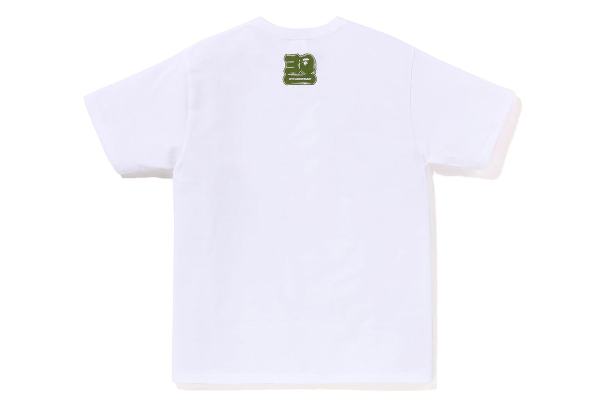 BAPE MENS COTTON APE HEAD PRINT 30TH ANNIVERSARY T-SHIRT