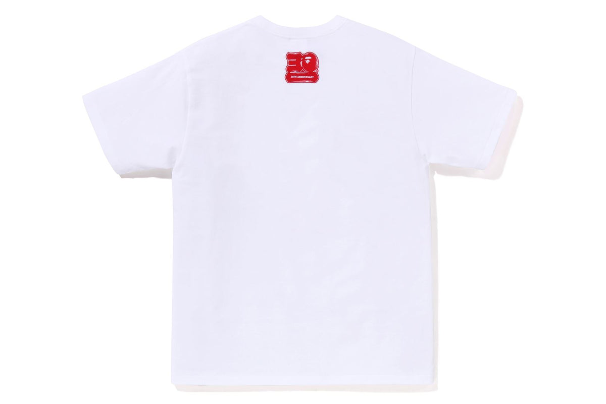 BAPE MENS COTTON APE HEAD PRINT 30TH ANNIVERSARY T-SHIRT