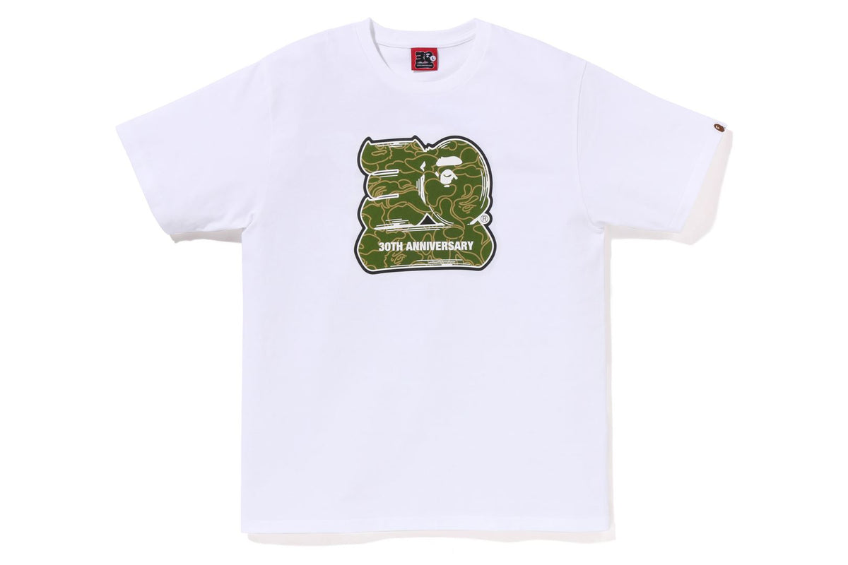 BAPE MENS COTTON APE HEAD PRINT 30TH ANNIV. T-SHIRT