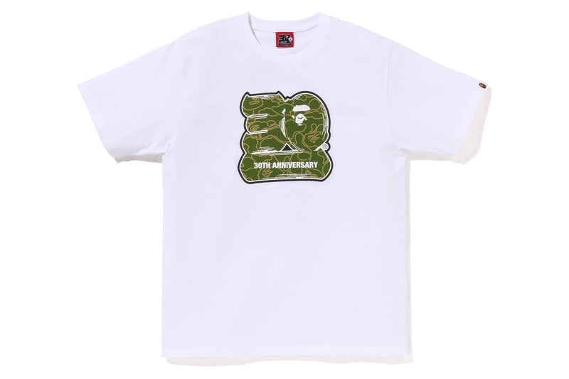 BAPE MENS COTTON APE HEAD PRINT 30TH ANNIV. T-SHIRT