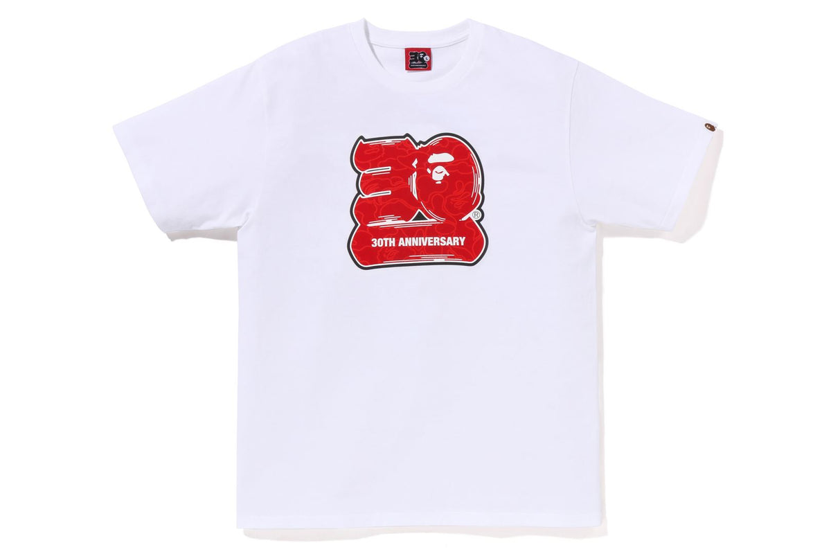 BAPE MENS COTTON APE HEAD PRINT 30TH ANNIV. T-SHIRT