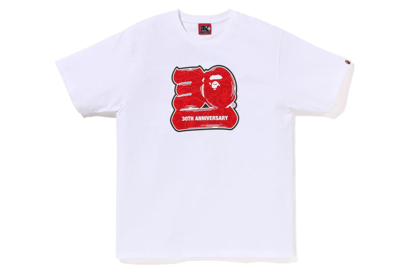BAPE MENS COTTON APE HEAD PRINT 30TH ANNIV. T-SHIRT