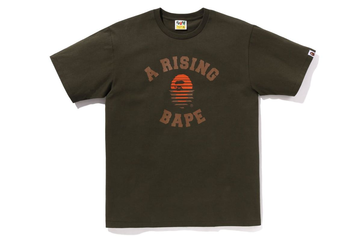 BAPE MENS COTTON APE HEAD PRINT A RISING BAPE T-SHIRT