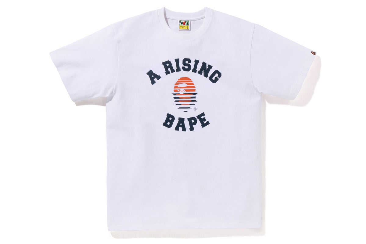BAPE MENS COTTON APE HEAD PRINT A RISING BAPE T-SHIRT