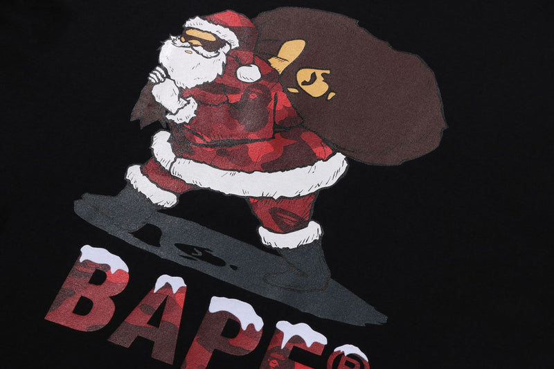 BAPE MENS COTTON PRINTED CHRISTMAS T-SHIRT