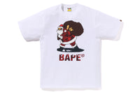 BAPE MENS COTTON PRINTED CHRISTMAS T-SHIRT