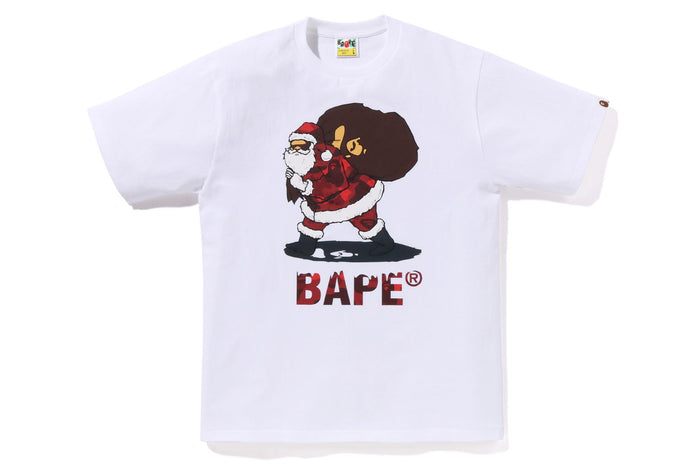 BAPE MENS COTTON PRINTED CHRISTMAS T-SHIRT