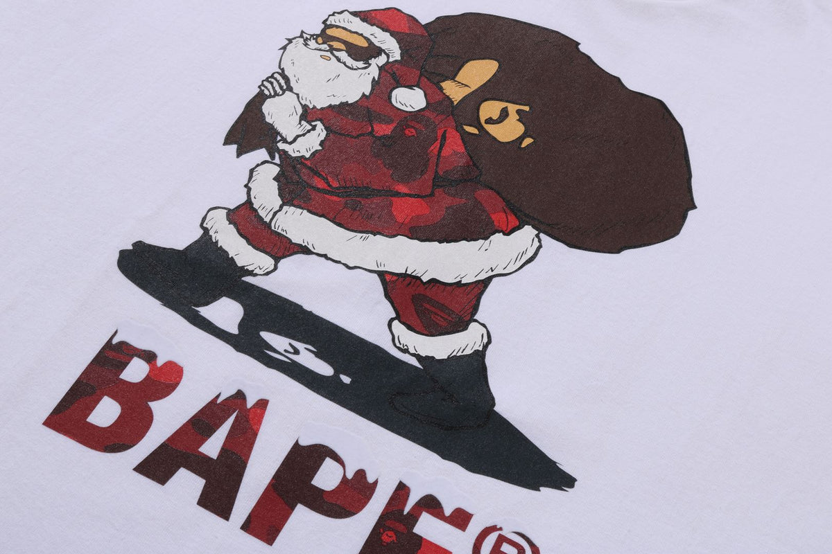 BAPE MENS COTTON PRINTED CHRISTMAS T-SHIRT