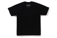 BAPE MENS COTTON APE HEAD PRINT LONDON 2ND ANNIVERSARY COLLEGE T-SHIRT