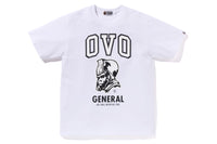 BAPE MENS COTTON PRINTED BAPE X OVO GENERAL T-SHIRT