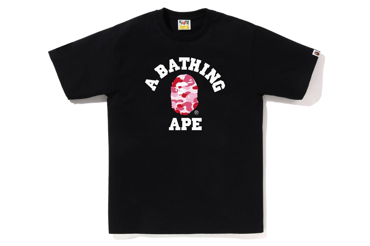 BAPE MENS ABC CAMO COLLEGE TEE