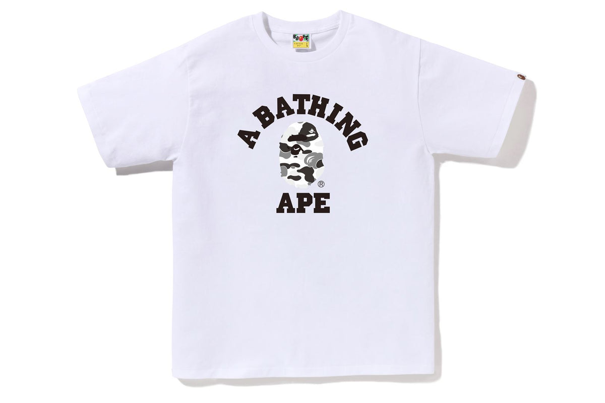 BAPE MENS ABC CAMO COLLEGE TEE