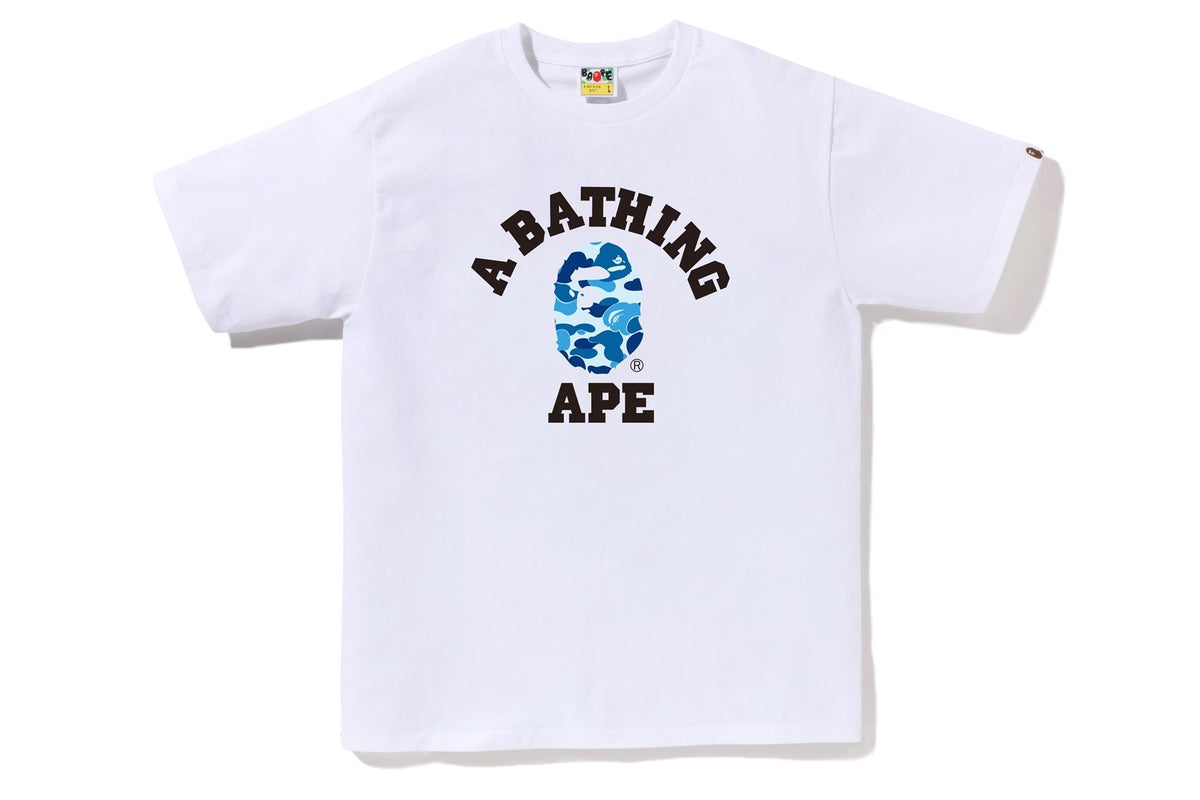 BAPE MENS ABC CAMO COLLEGE TEE