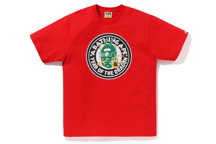 BAPE MENS COTTON APE HEAD PRINT YEAR OF THE DRAGON T-SHIRT