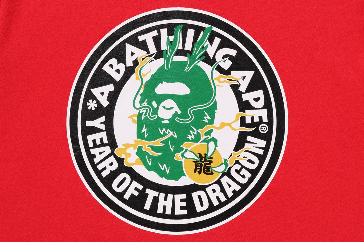 BAPE MENS COTTON APE HEAD PRINT YEAR OF THE DRAGON T-SHIRT