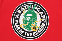 BAPE MENS COTTON APE HEAD PRINT YEAR OF THE DRAGON T-SHIRT