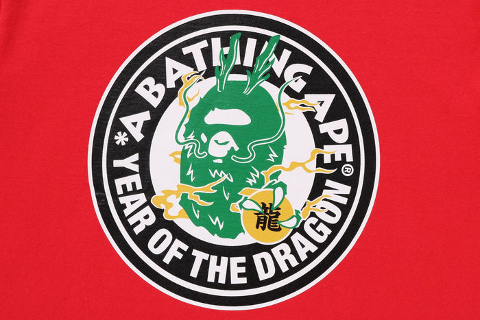 BAPE MENS COTTON APE HEAD PRINT YEAR OF THE DRAGON T-SHIRT