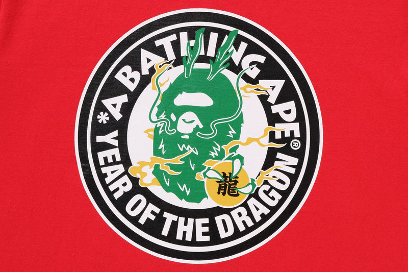 BAPE MENS COTTON APE HEAD PRINT YEAR OF THE DRAGON T-SHIRT