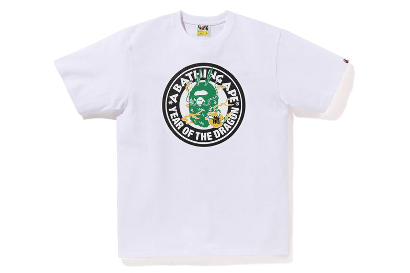 BAPE MENS COTTON APE HEAD PRINT YEAR OF THE DRAGON T-SHIRT