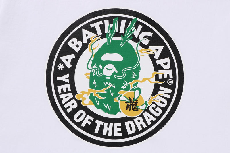BAPE MENS COTTON APE HEAD PRINT YEAR OF THE DRAGON T-SHIRT