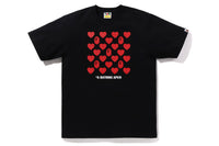 BAPE MENS COTTON HEART PATTERN BOX T-SHIRT