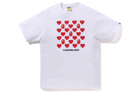 BAPE MENS COTTON HEART PATTERN BOX T-SHIRT