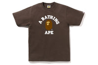 BAPE MENS COTTON APE HEAD PRINT COLLEGE T-SHIRT