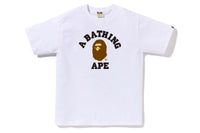 BAPE MENS COTTON APE HEAD PRINT COLLEGE T-SHIRT