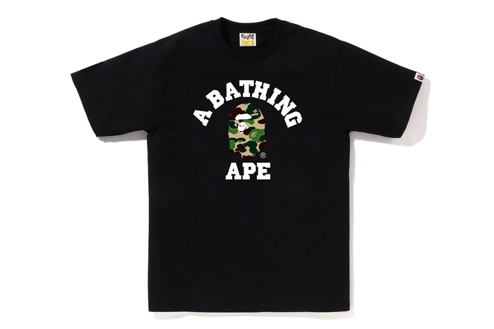 BAPE MENS ABC CAMO COLLEGE T-SHIRT