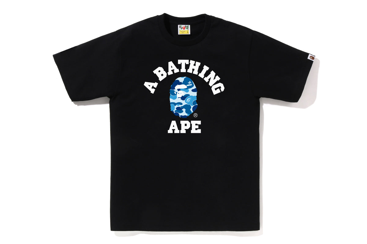 BAPE MENS ABC CAMO COLLEGE T-SHIRT