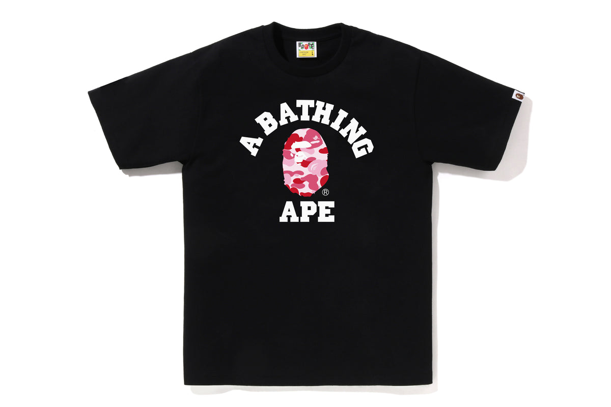 BAPE MENS ABC CAMO COLLEGE T-SHIRT
