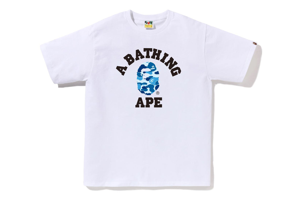 BAPE MENS ABC CAMO COLLEGE T-SHIRT