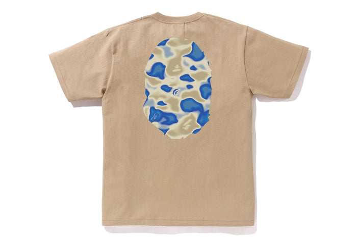 BAPE MENS COTTON BIG APE HEAD PRINT LIQUID CAMO T-SHIRT