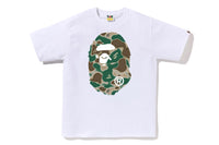 BAPE MENS COTTON BIG APE HEAD PRINT LIQUID CAMO T-SHIRT