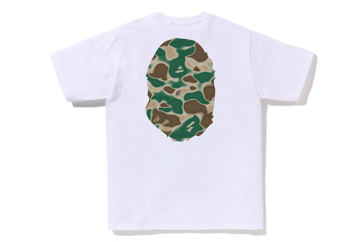 BAPE MENS COTTON BIG APE HEAD PRINT LIQUID CAMO T-SHIRT