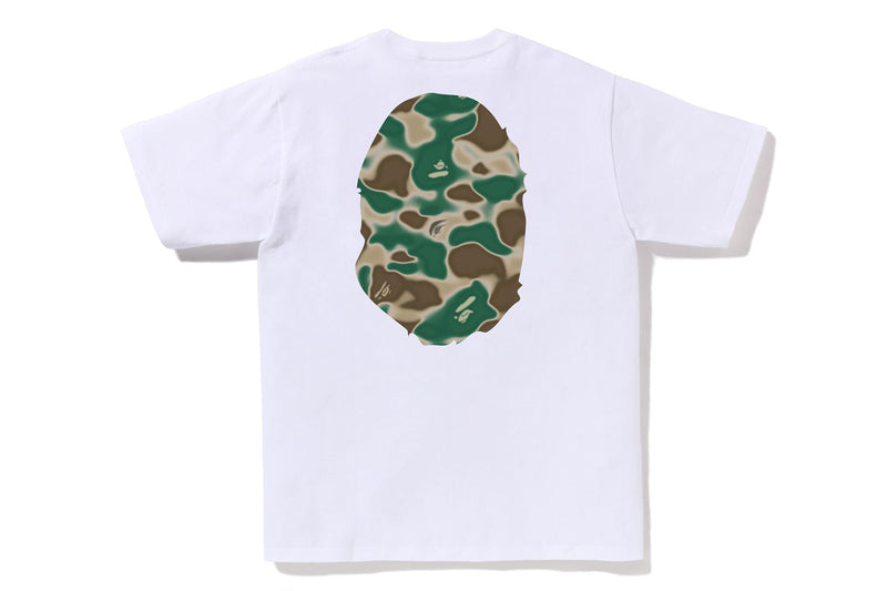 BAPE MENS COTTON BIG APE HEAD PRINT LIQUID CAMO T-SHIRT