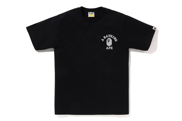 BAPE MENS COTTON LIQUID CAMO COLLEGE ATS T-SHIRT