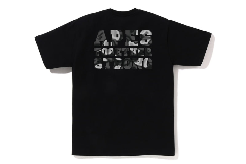 BAPE MENS COTTON LIQUID CAMO COLLEGE ATS T-SHIRT