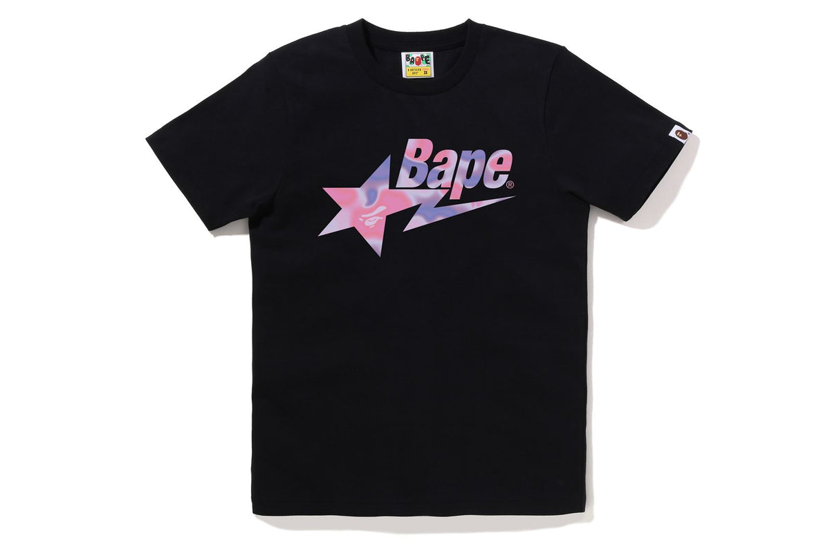 BAPE WOMENS LIQUID CAMO STA LOGO T-SHIRT
