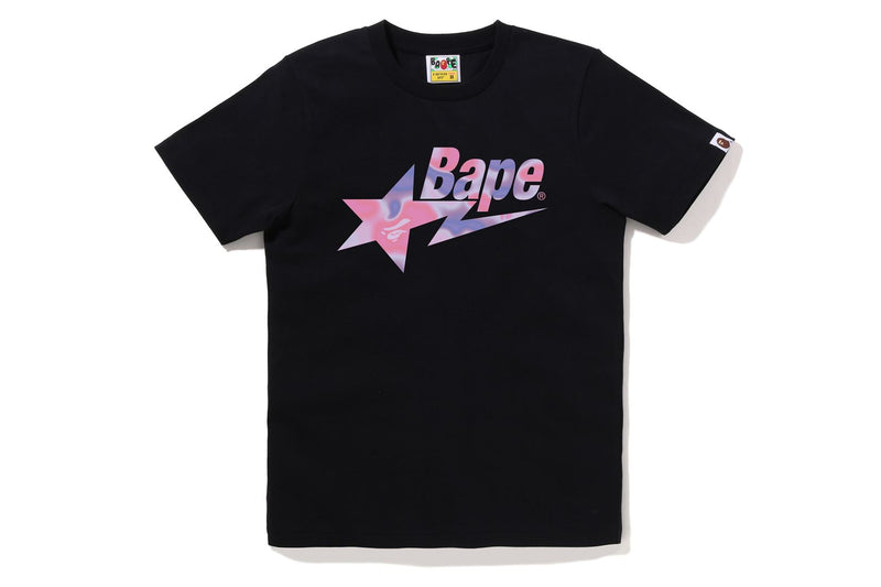 BAPE WOMENS LIQUID CAMO STA LOGO T-SHIRT