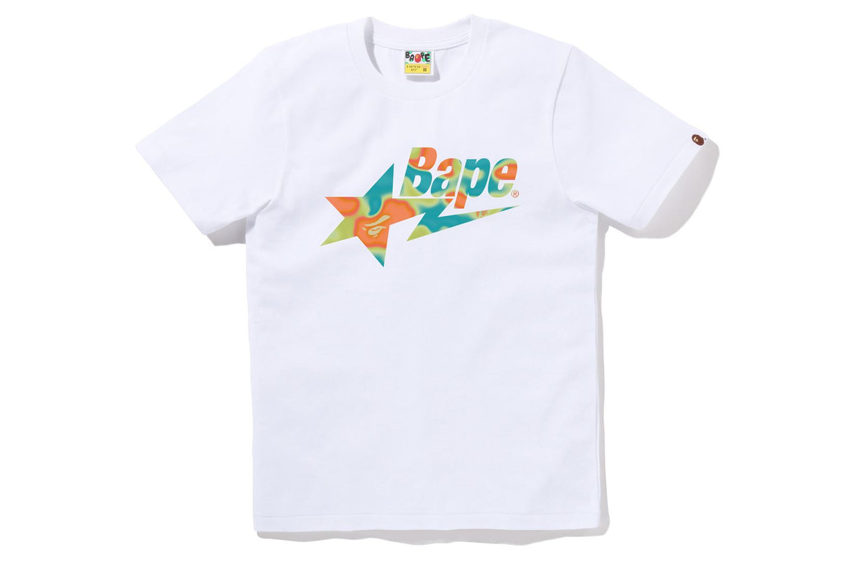 BAPE WOMENS LIQUID CAMO STA LOGO T-SHIRT
