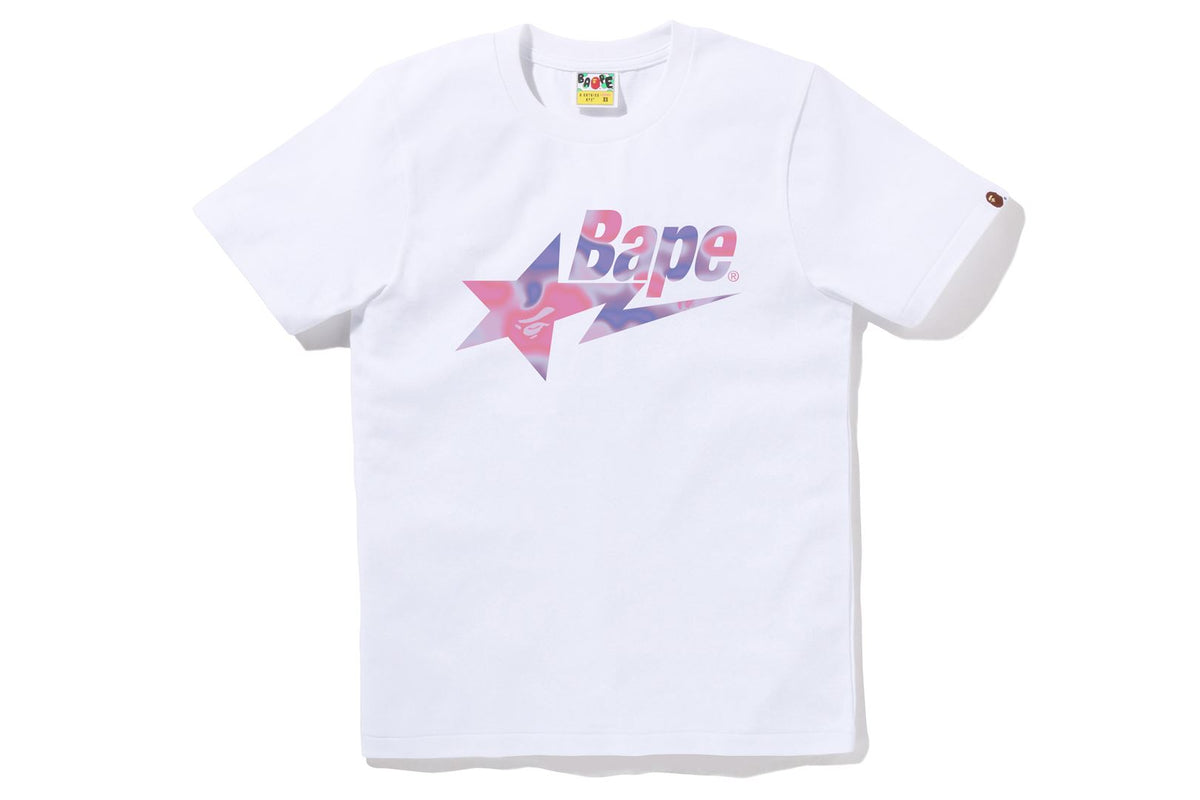 BAPE WOMENS LIQUID CAMO STA LOGO T-SHIRT
