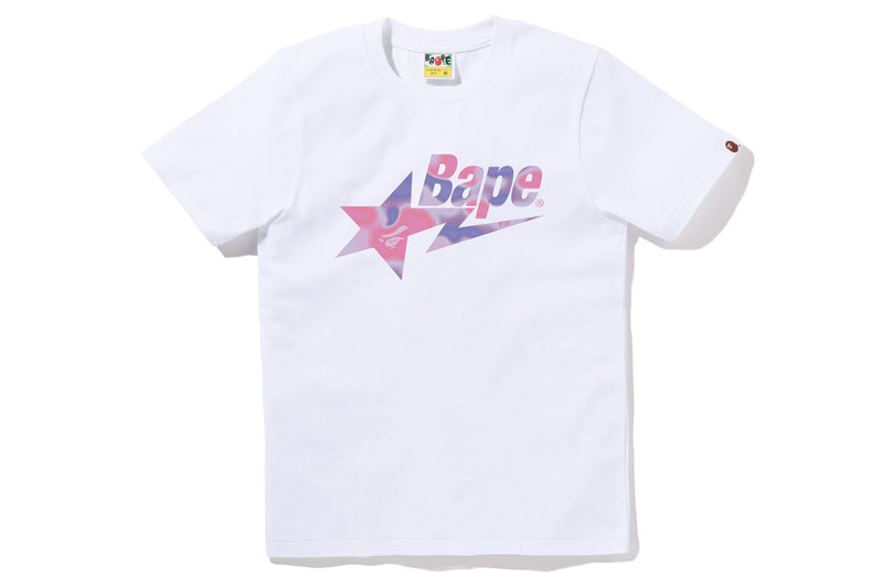 BAPE WOMENS LIQUID CAMO STA LOGO T-SHIRT