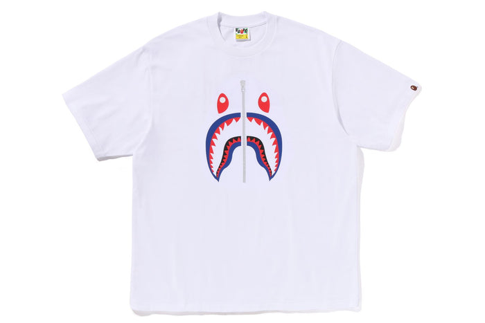 BAPE MENS COTTON SHARK PRINT T-SHIRT