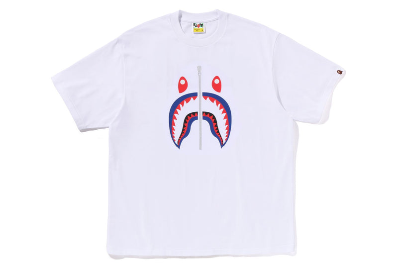 BAPE MENS COTTON SHARK PRINT T-SHIRT