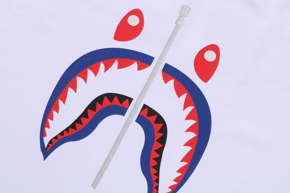 BAPE MENS COTTON SHARK PRINT T-SHIRT