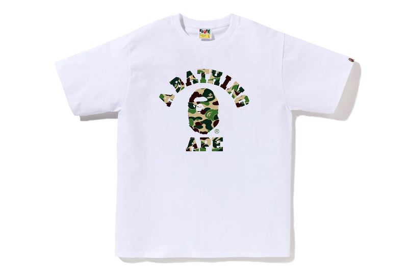BAPE MENS ABC CAMO COLLEGE T-SHIRT