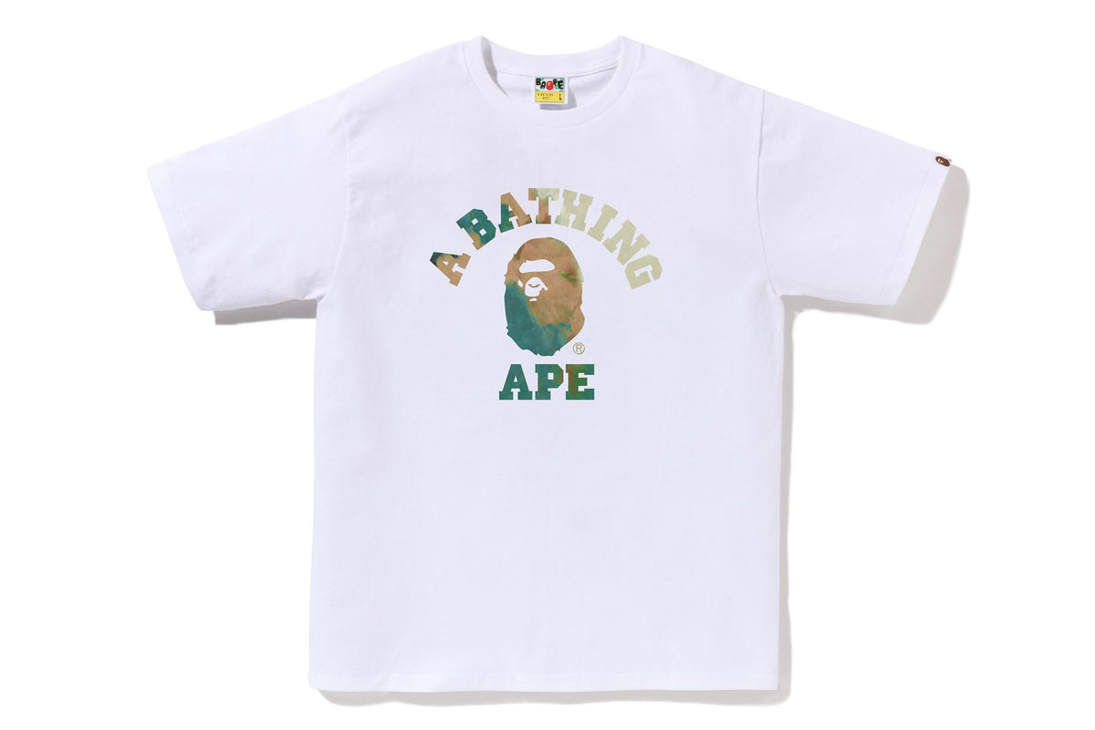 BAPE MENS TIE DYE COLLEGE T-SHIRT