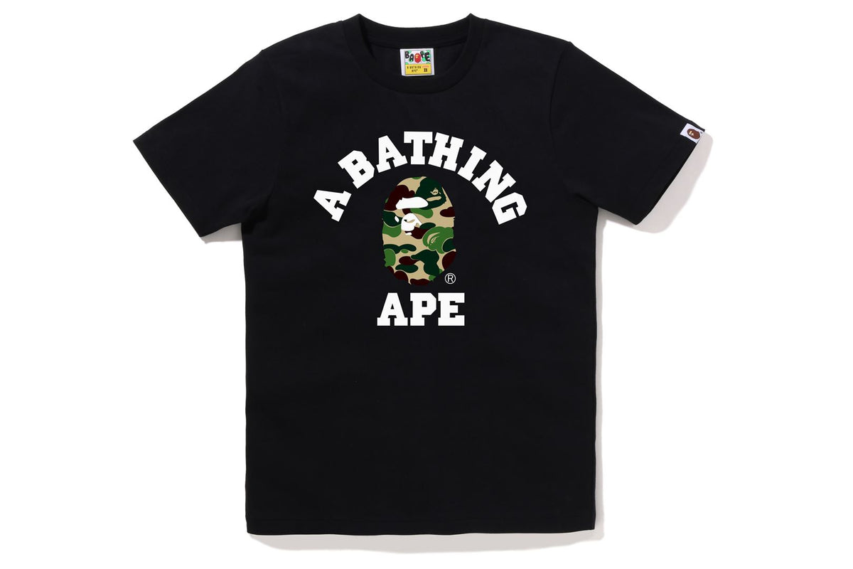 BAPE WOMENS ABC CAMO COLLEGE TEE