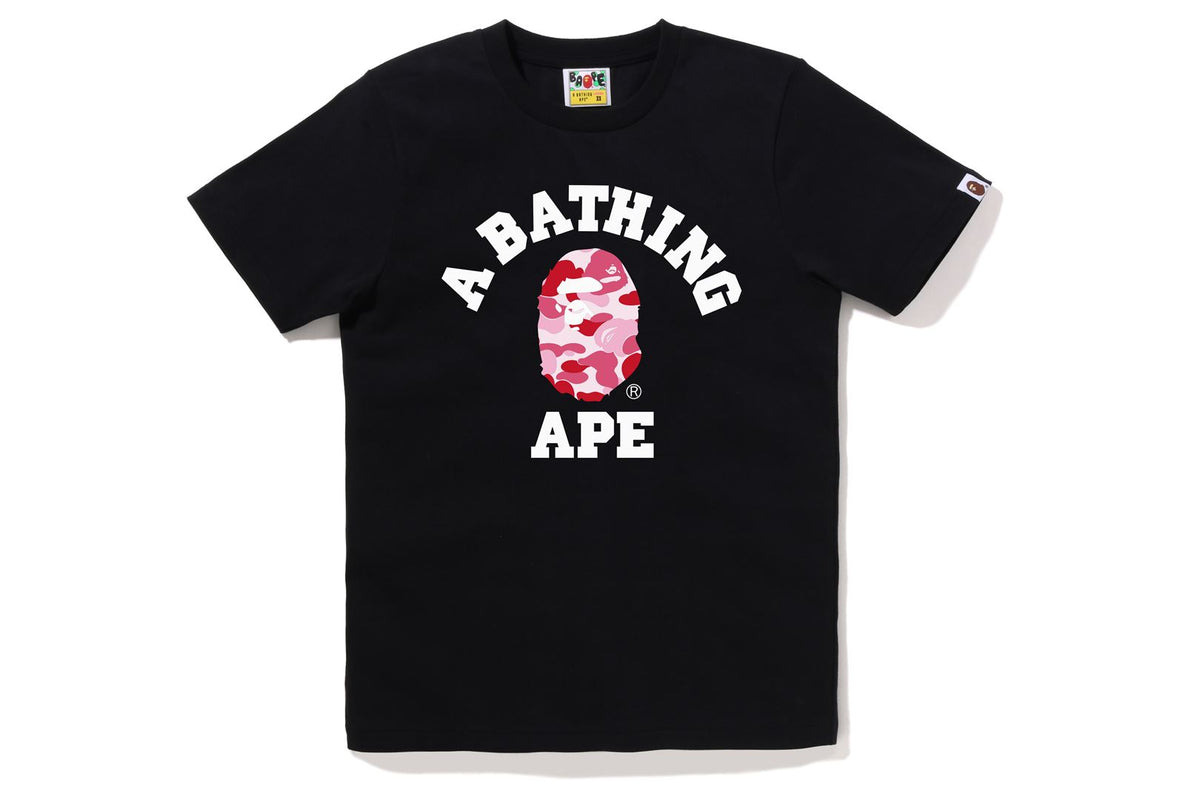 BAPE WOMENS ABC CAMO COLLEGE TEE